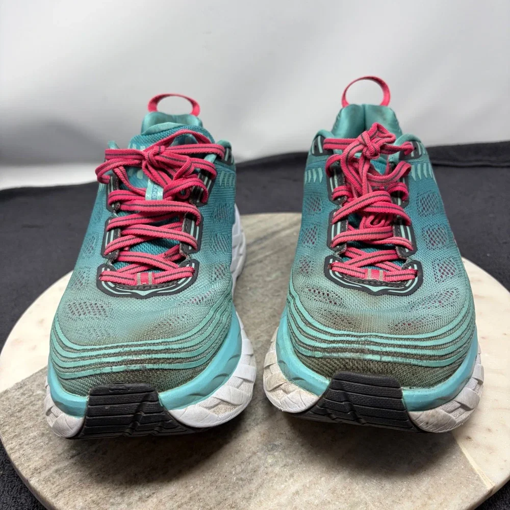 Hoka One One Bondi 6 Canton Green Blue Slate Womens Running Shoes 1019270 Sz 10